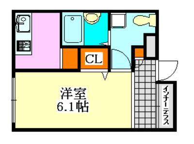 ミリアビタNO.10(ワンルーム/2階)の間取り写真