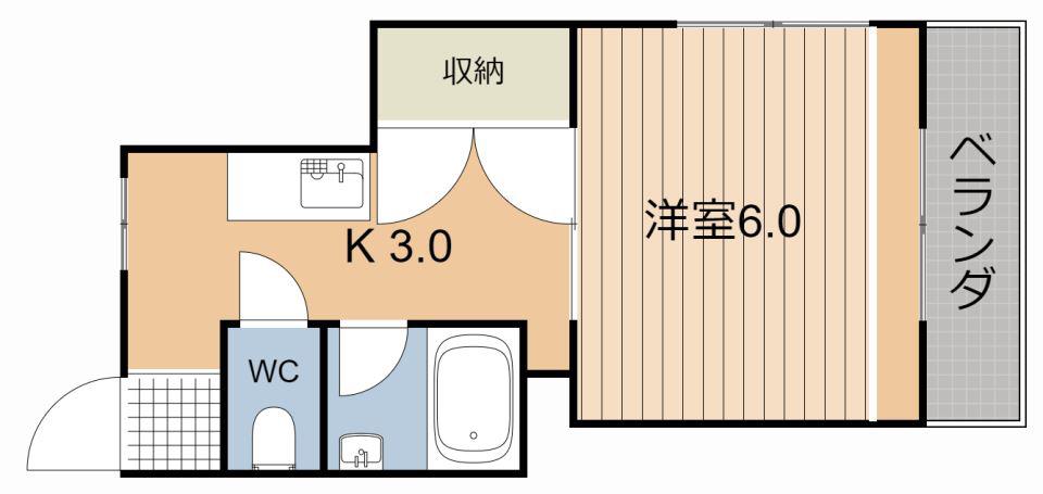 コーポ南星(1K/3階)の間取り写真