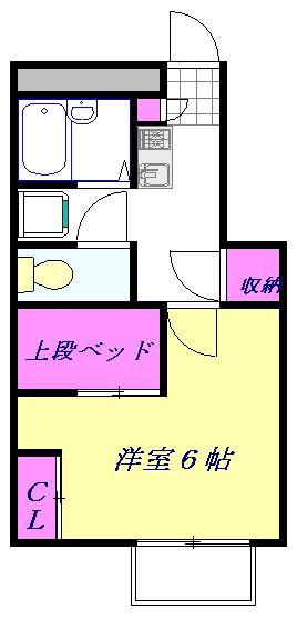 レオパレスKANDA(1K/2階)の間取り写真