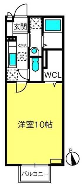 コーポラスS(1K/1階)の間取り写真