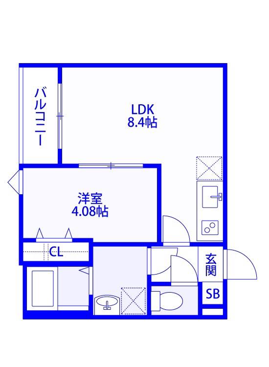 CRASTINE土呂(1LDK/1階)の間取り写真