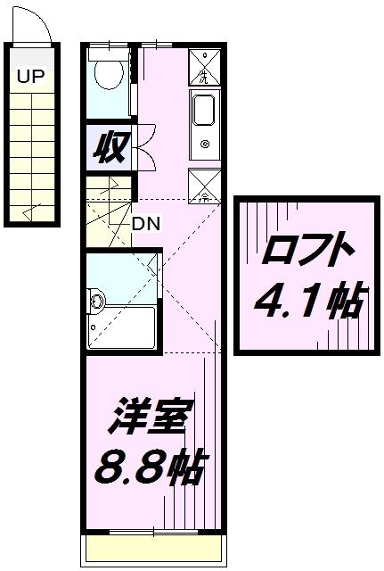 ジュネス南住吉(ワンルーム/2階)の間取り写真