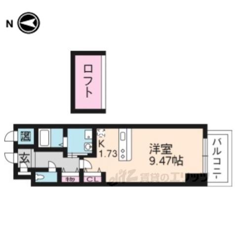 メディナ西大路駅前(ワンルーム/6階)の間取り写真