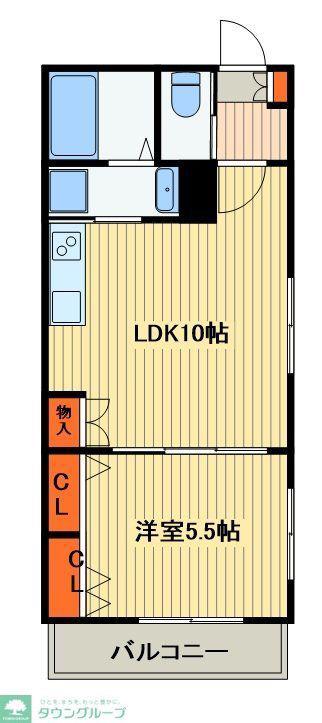 LARGO(1LDK/3階)の間取り写真