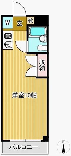 メゾンムラオカ(ワンルーム/4階)の間取り写真
