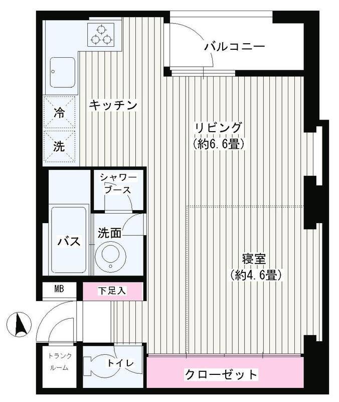 JOYCE山王(1LDK/6階)の間取り写真