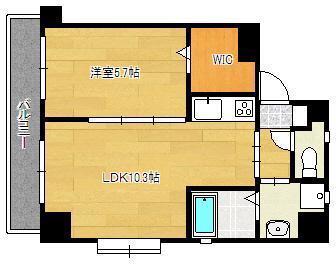 アイランドコート別院(1LDK/4階)の間取り写真