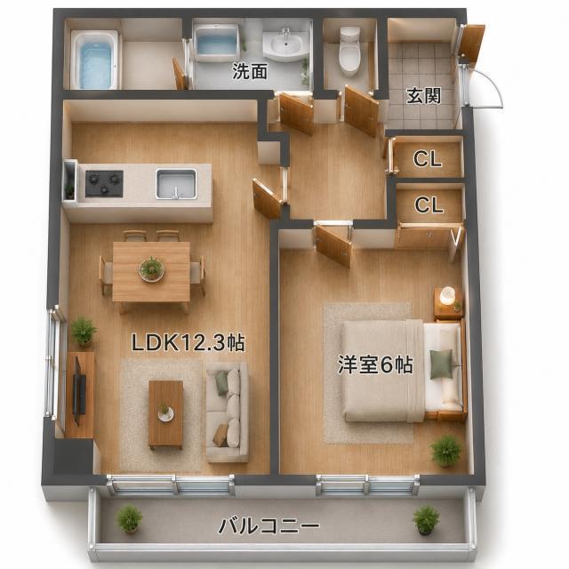 メゾンラフォーレ(1LDK/4階)の間取り写真