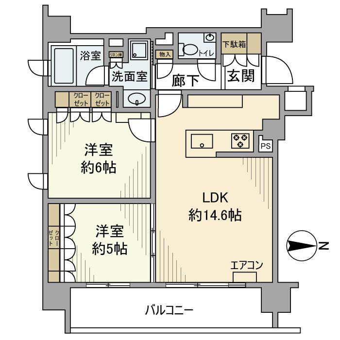 クリオ浅草橋(2LDK/11階)の間取り写真