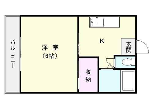 リード上本町(1K/2階)の間取り写真