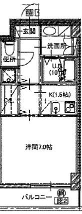 エスーフォート八王子堀之内(1K/5階)の間取り写真