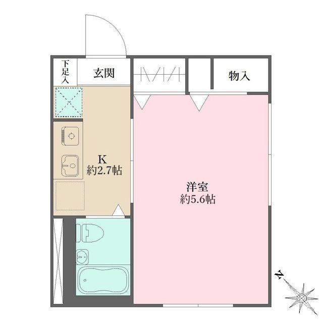 メゾンYK(1K/2階)の間取り写真