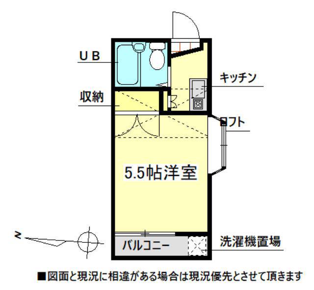 ロジュマン坂戸3号棟(1K/2階)の間取り写真