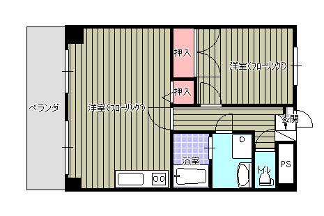 グランドパレス長土塀(1LDK/3階)の間取り写真