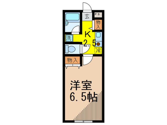 ウィステリア代々木(1K/2階)の間取り写真