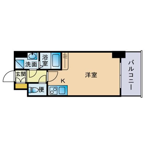 アンルミネ香椎(ワンルーム/9階)の間取り写真