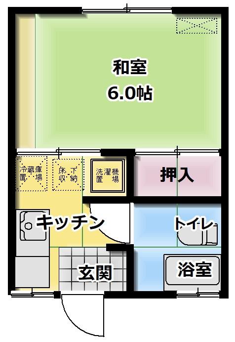 コーポマリーア(1K/1階)の間取り写真