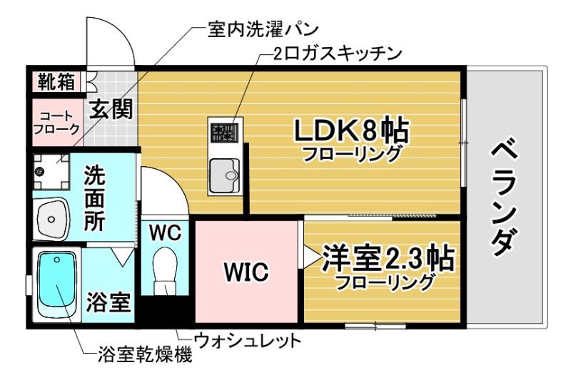 ワコーレヴィータ御幣島ディオス(1LDK/2階)の間取り写真