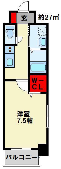SALICE柳町(1K/6階)の間取り写真
