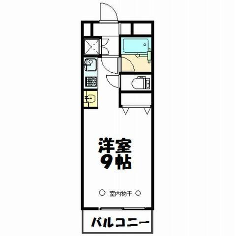 静フェバレット(ワンルーム/4階)の間取り写真
