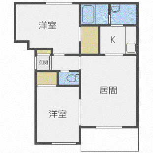 ピノロッソ(2LDK/3階)の間取り写真