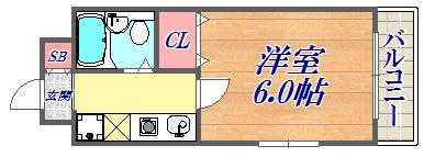 ダイドーメゾン兵庫本町(1K/8階)の間取り写真