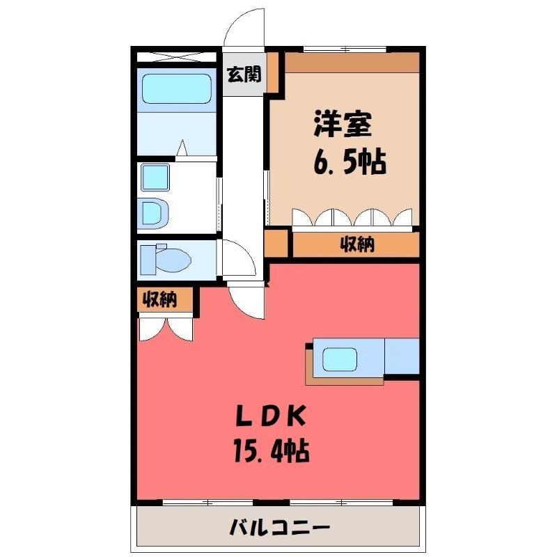 グリーンハイム(1LDK/5階)の間取り写真