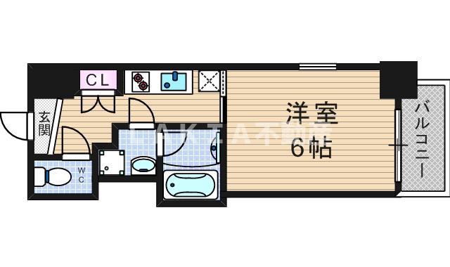 FINO(1K/4階)の間取り写真