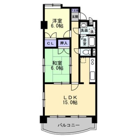 プラセル藤川(3LDK/4階)の間取り写真