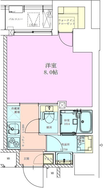 RBM三軒茶屋レジデンス(1K/6階)の間取り写真