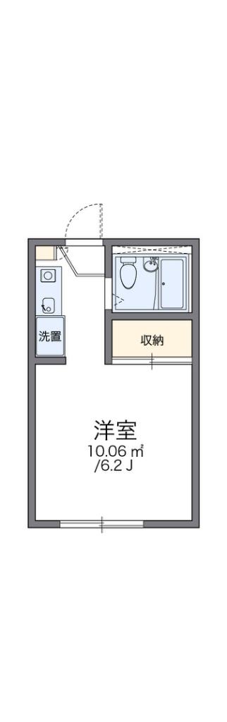レオパレスサウスRIVERII(1K/1階)の間取り写真