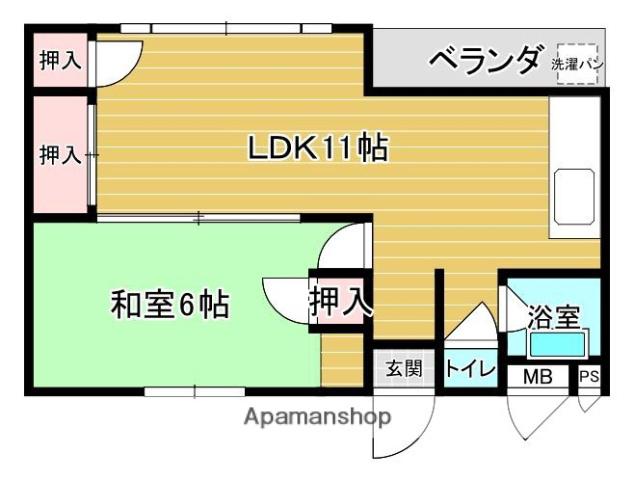 志のぶビル(1LDK/3階)の間取り写真