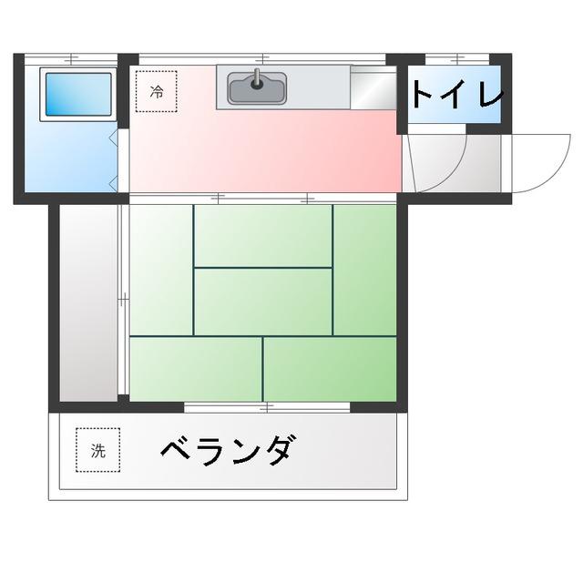 中村荘(1K/2階)の間取り写真