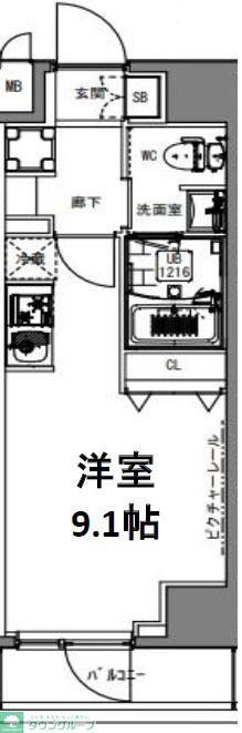 S-RESIDENCE亀戸LUME(ワンルーム/9階)の間取り写真