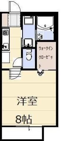 フローラ櫛引(1K/2階)の間取り写真