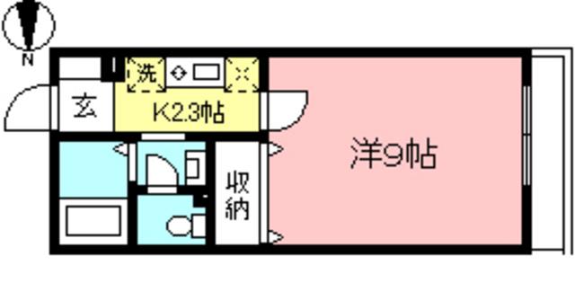 ディアコート翠(1K/2階)の間取り写真
