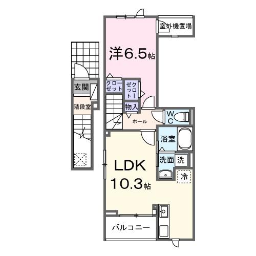 ニューデフィ藤(1LDK/2階)の間取り写真
