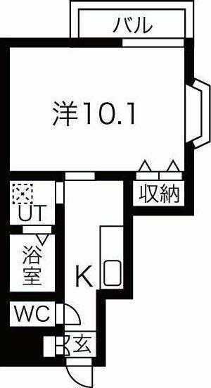 エスパシオ御崎(1K/2階)の間取り写真