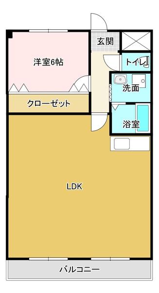 メゾン・ド・フルール(1LDK/1階)の間取り写真