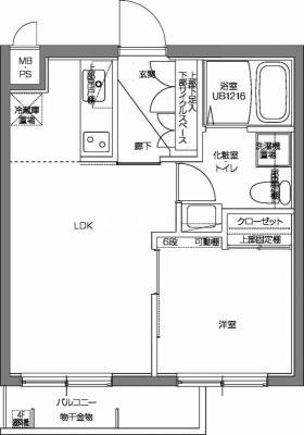 パティーナV代々木上原(1LDK/4階)の間取り写真