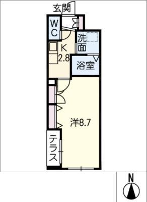 MAISONM(1K/1階)の間取り写真