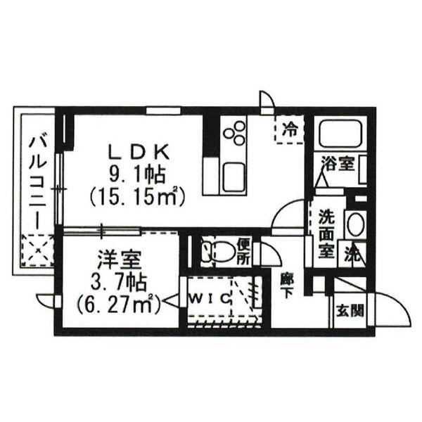 ラインハット・グランバニア ラインハット(1LDK/2階)の間取り写真