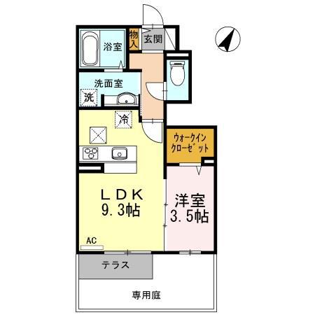 メゾン・ド・リヴェール(1LDK/1階)の間取り写真