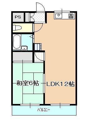FORTUNATE(1LDK/2階)の間取り写真