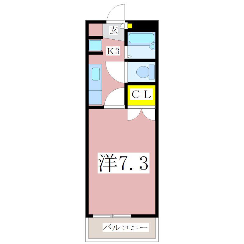 TOUR.DE新照院(1K/4階)の間取り写真