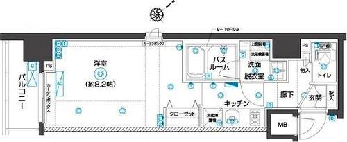 ZOOM横濱イースト(1K/10階)の間取り写真