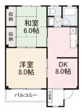 フジタハイツ(2DK/2階)の間取り写真