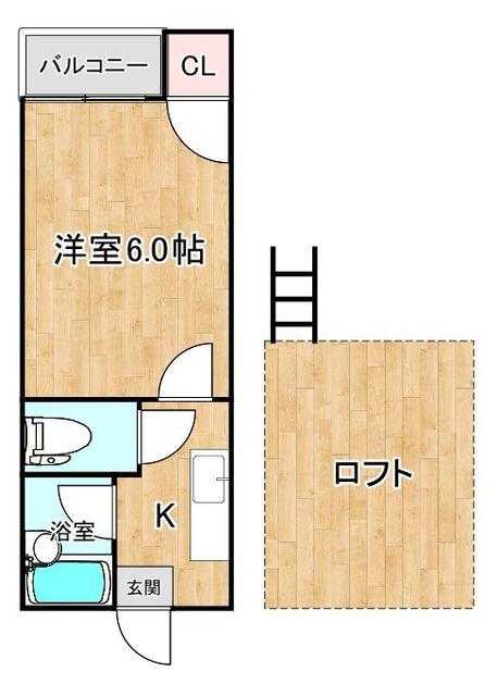 アントラーズ室見(1K/1階)の間取り写真
