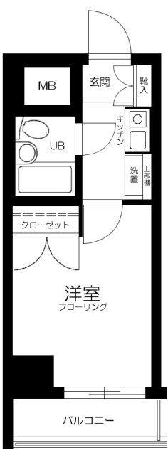 U・H神田川(1K/6階)の間取り写真