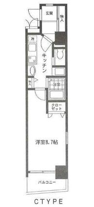 アルテール湘南(1K/2階)の間取り写真